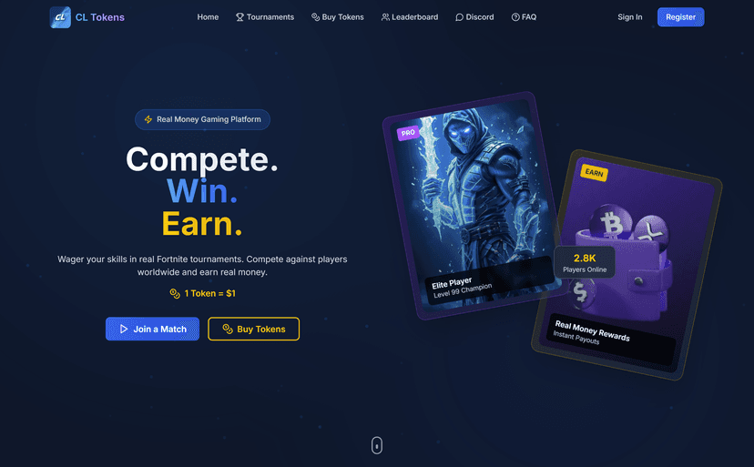CloudeSports Tokens Platform